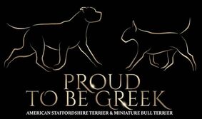 Proud to be Greek American Staffordshire Terrier and Miniature Bull Terrier Kennel